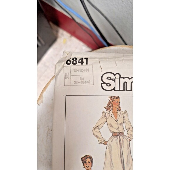 Simplicity 6841 Misses Pullover Dress Pattern Sz 10-14 Vtg 80s Uncut FS - Picture 3 of 6